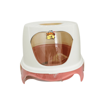 bandeja de arena con tapa para gatos, arenera con entrada y salida