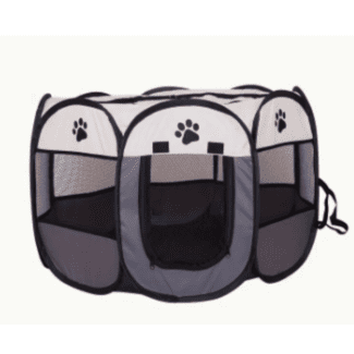 corral plegable de tela para espacios pequeños, corral de tela para viajar con mascotas
