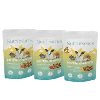 snacks banano, mango, fresa, snack nutriexotics conejos