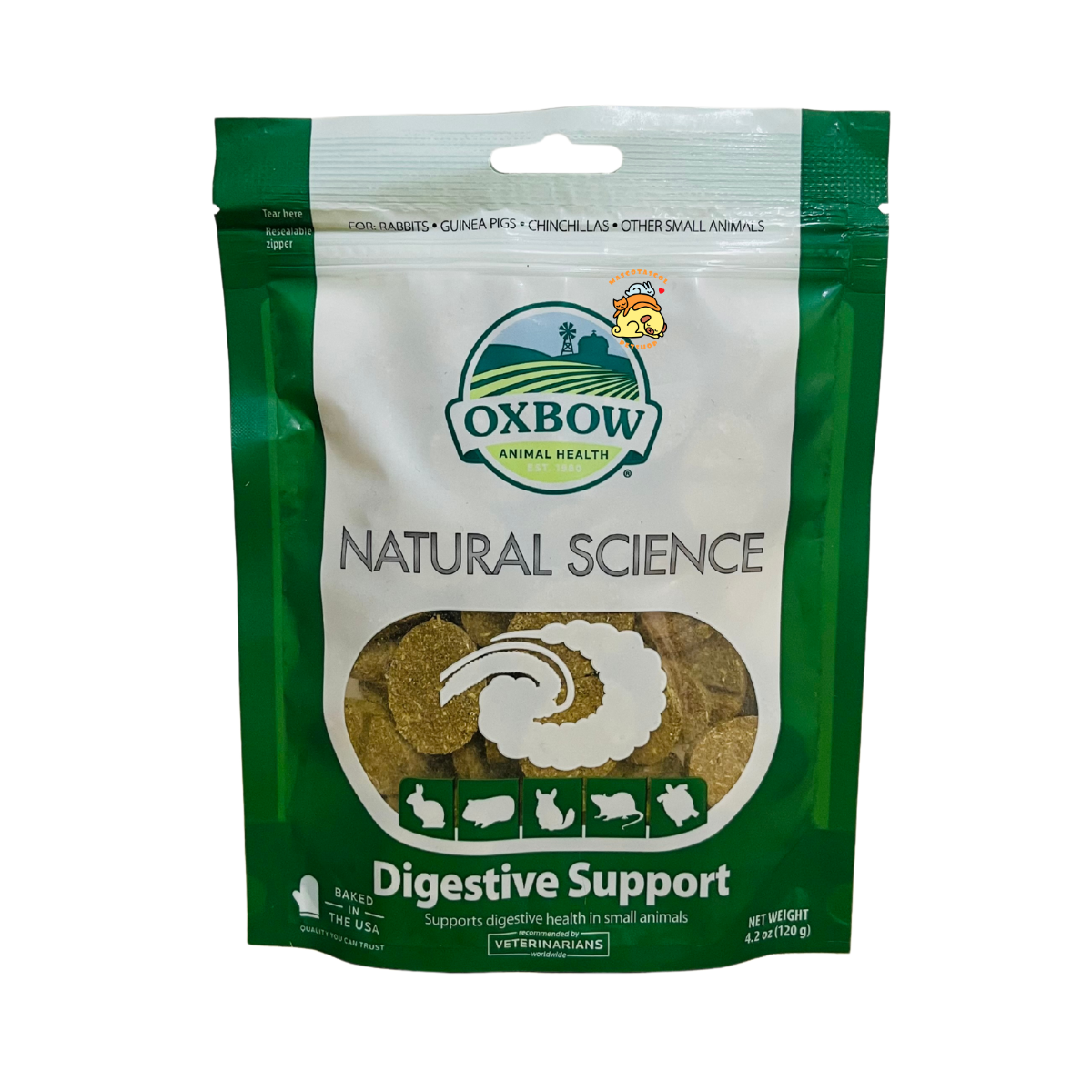 Oxbow suplemento digestivo para animales pequeños Oxbow Suplemento Digestivo Apoya la salud digestiva de tu pequeño peludo. Ideal para conejos, cobayas y hámsters. Con ingredientes naturales y rico en fibra.